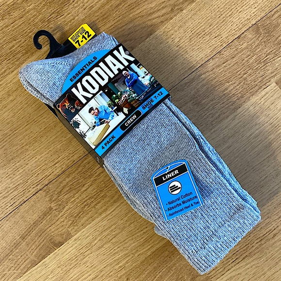 Kodiak Other - New Kodiak Essentials Cotton Stocking Liners Men’s 7-12 Four Pack